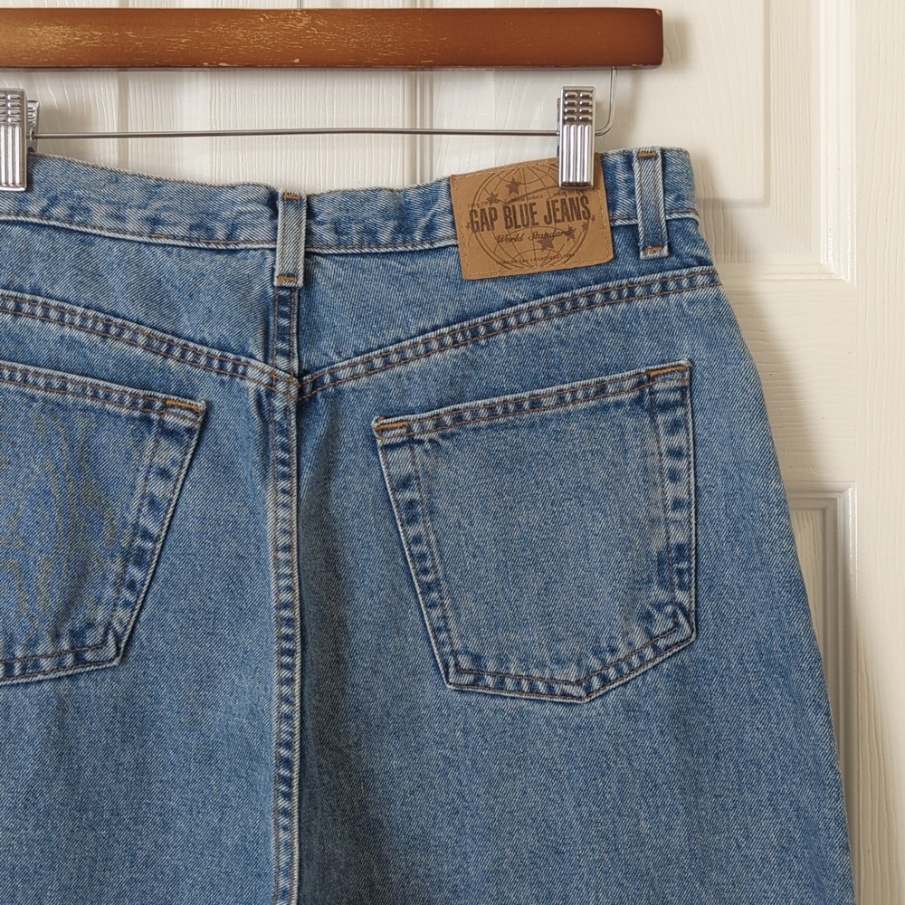 Gap Y2K Vintage Medium Wash High Waisted Reverse Fit Ankle Length Mom Jeans 12 - Picture 12 of 13